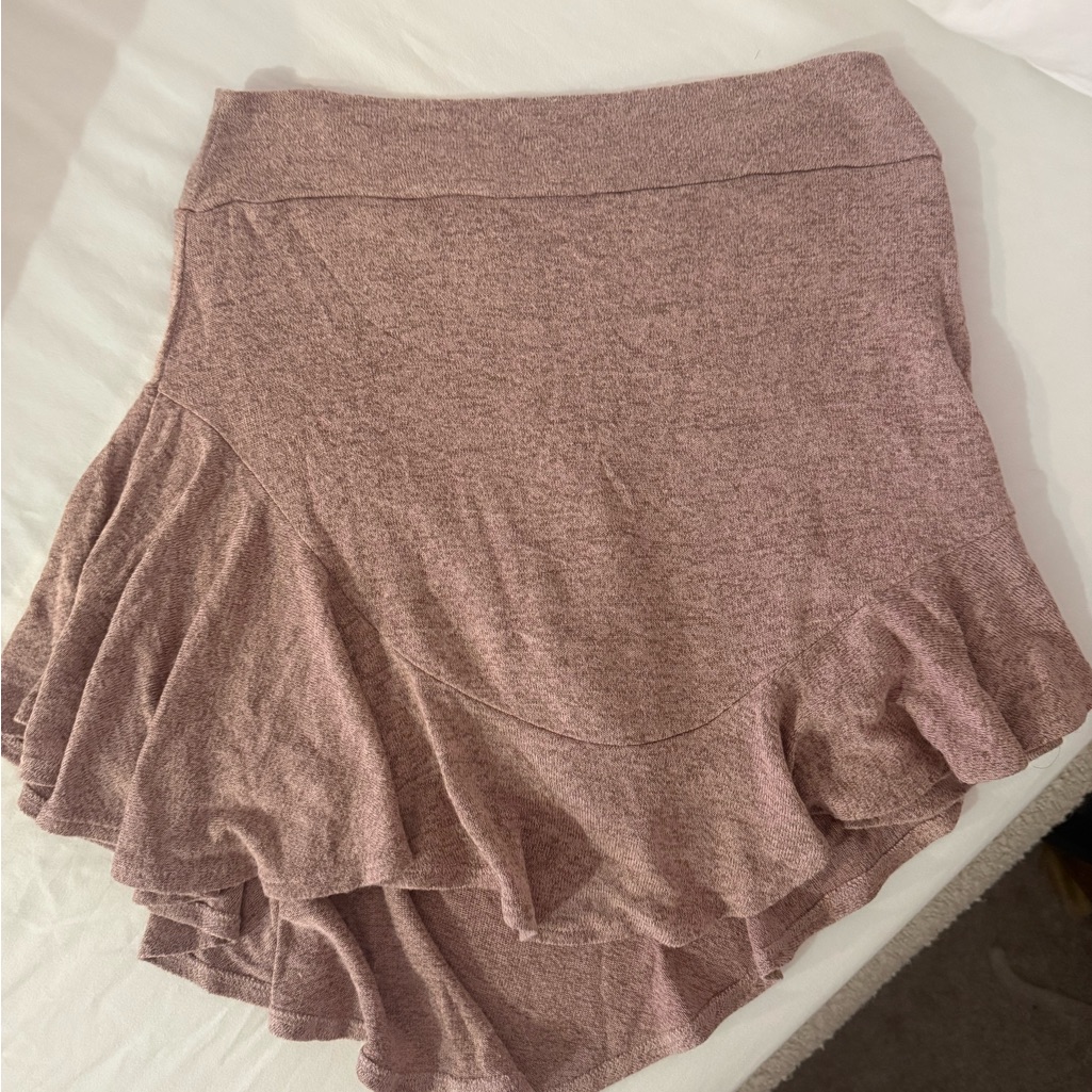 Riller & Fount Mauve Pink Ruffle Mini Skirt